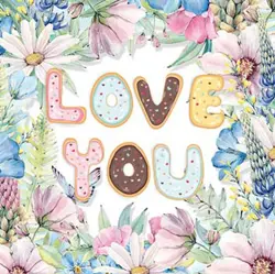 Sketchbook LOVE YOU 10x10 cm  BLUE